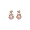 S925 Silver Needle Korean Fashion Heart Pearl Earrings - Elegant, Versatile Jewelry for Women.