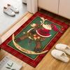 Santa On Rocking Reindeer Art Rug Patterned Carpet, Suitable As a Non Slip Play Mat for the Living Room and Bedroom Sofa