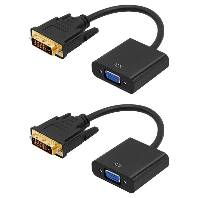 High Performances DVI D to VGA Adapter Cable for Desktops and Laptops Supports Hdtv Resolution up to 1080p Long Last