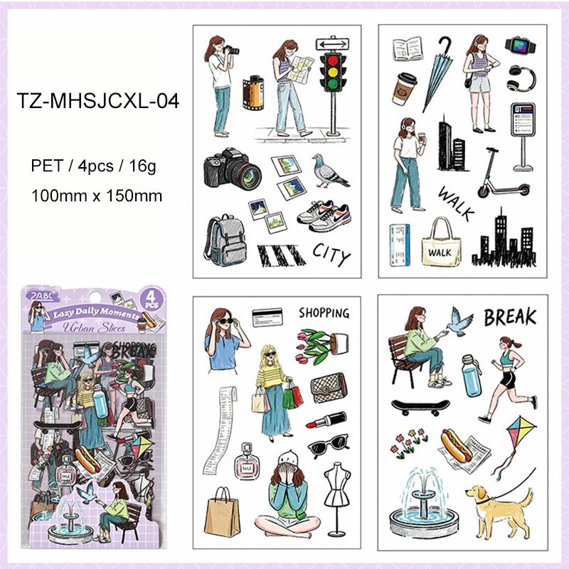 Good Collection Book Series Vintage Life Character Landscape PET Sticker Creative DIY Journal Material Collage Stationery