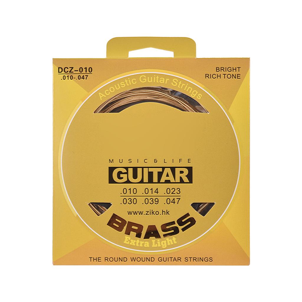ZIKO DCZ 010 Extra Light Acoustic Guitar Strings Hexagon Alloy Wire Brass Wound Corrosion Resistant 6 Strings Set