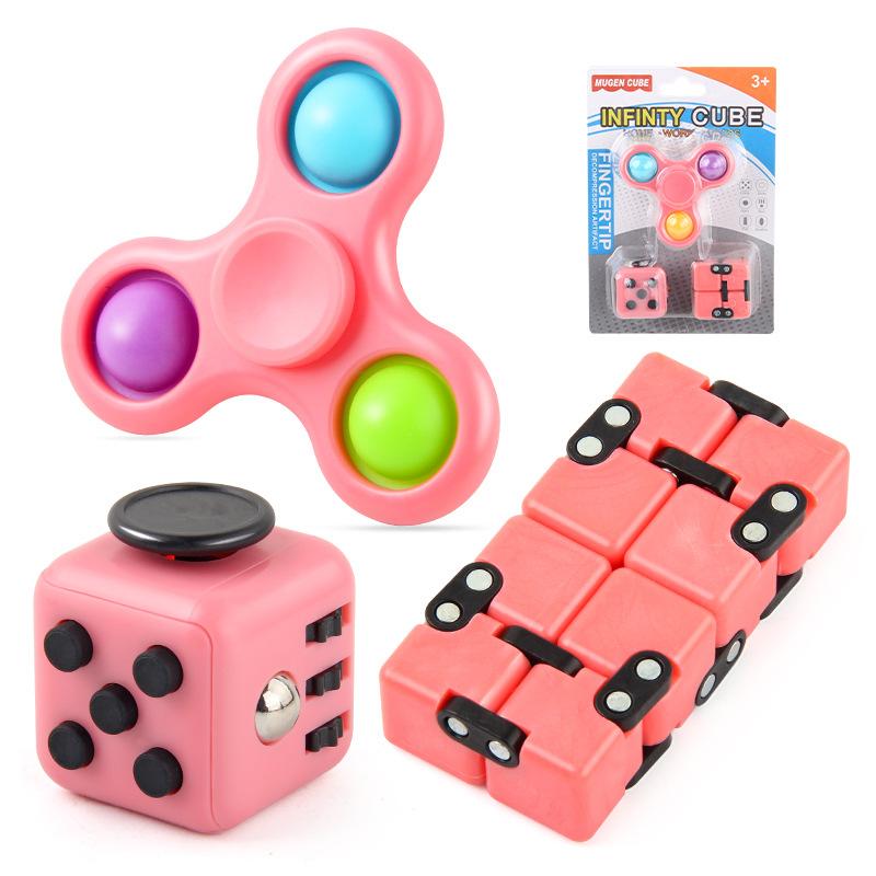 New And Strange Toys, Infinity Rubik'S Cube Decompression Dice Exterminator Pioneer Fingertip Gyro Bubble Music 3-Piece Set