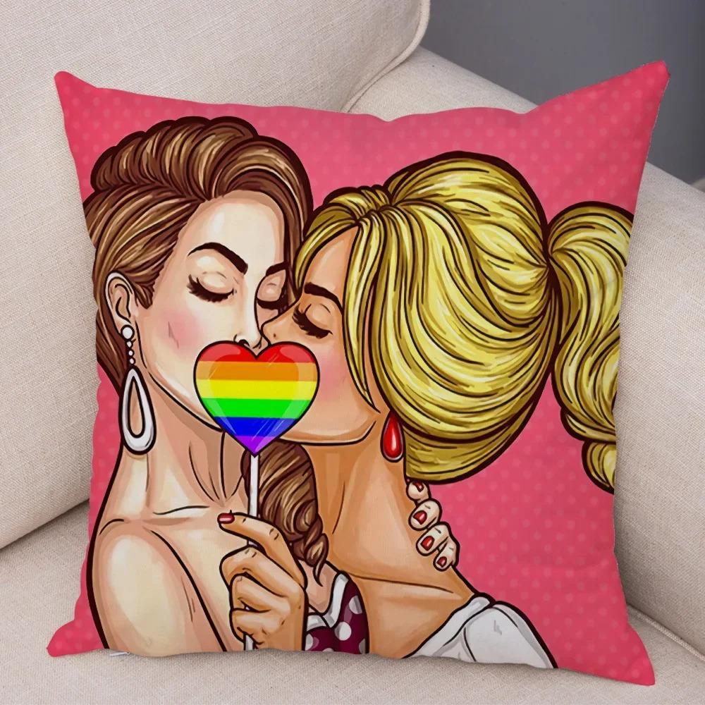 Home Decor Pop Art Style Women With Money Pillow Pattern Cushion Cover Suitable For Sofa Bedroom Car Pillow Cover