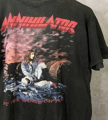 Annihilator Band Set The World On Fire Unisex T-Shirt Cotton Men Women MK108 Unisex T-Shirt
