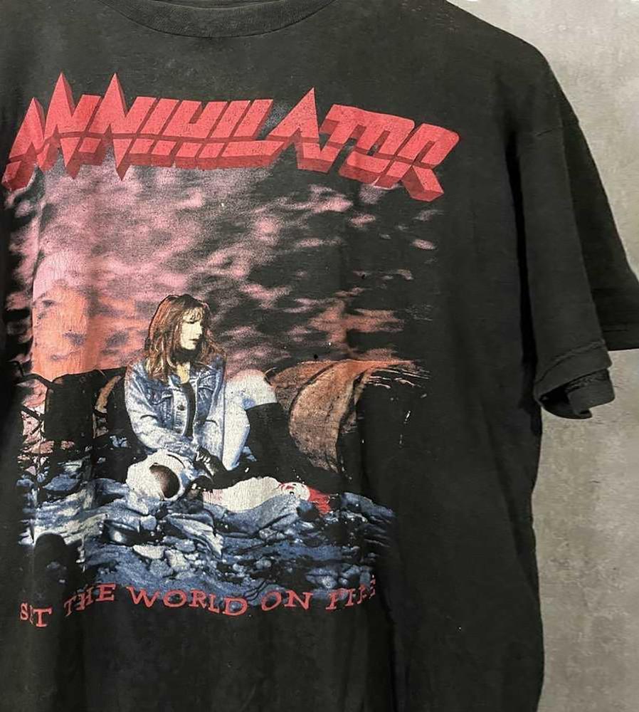Футболка унисекс Annihilator band Set The World On Fire Хлопок Мужская Женская Унисекс Футболка MK108 L