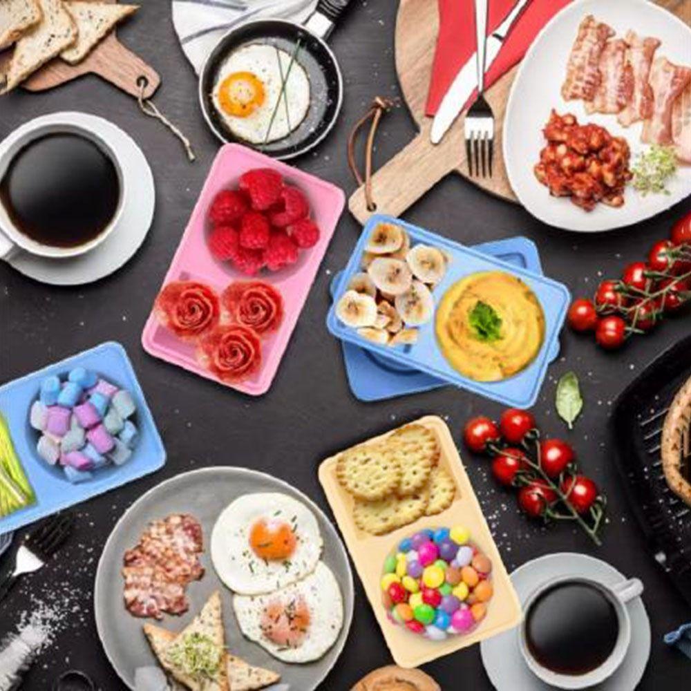 Foldable Double Compartment Snack Box Leakproof Sauce Seasoning Containers Picnic