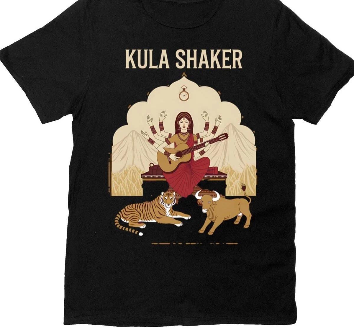 

KULA SHAKER Группа Любитель музыки Тяжелый хлопок Черная футболка всех размеров S