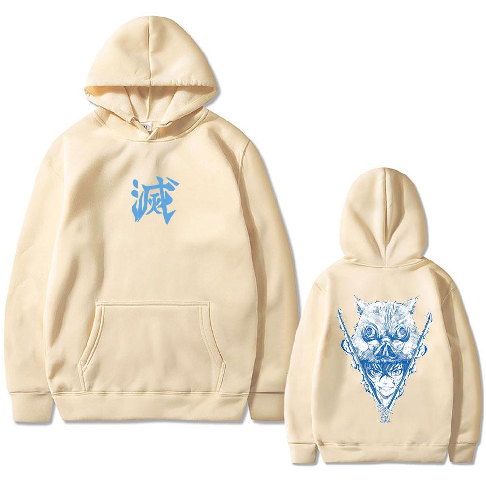 Anime Demon Slayer Hashibira Inosuke Graphic Hoodie Men Women Casual Vintage Oversized Streetwear Unisex Fleece Hoodies