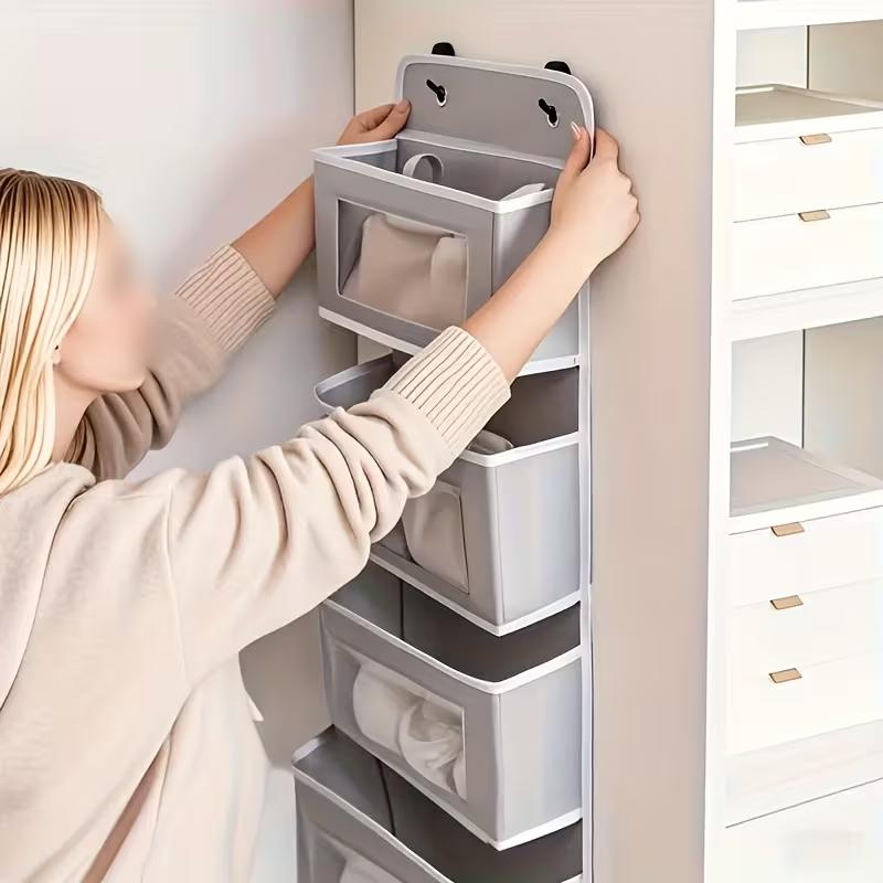 1PC Over Door Hanging Organizer with Mesh Pockets Large Wall Mount Storage for Home Essentials Bathroom Organization