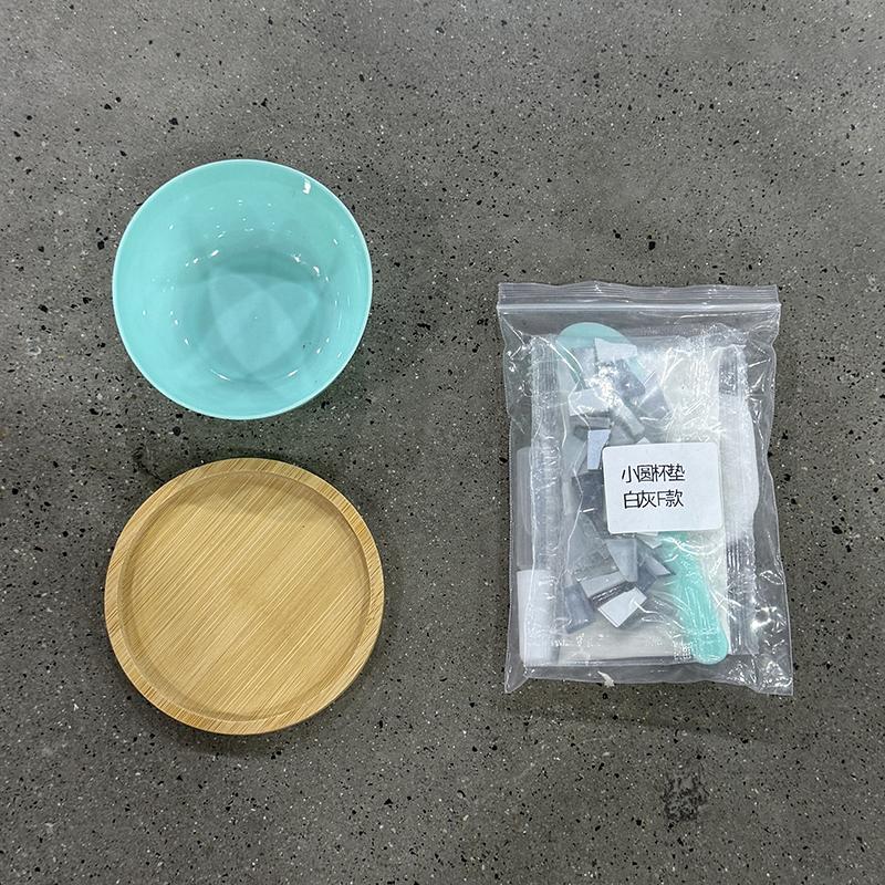 Handmade DIY Mosaic Cup Mat Bottom Bamboo Pad Early Education Free Creation Handicraft Toys