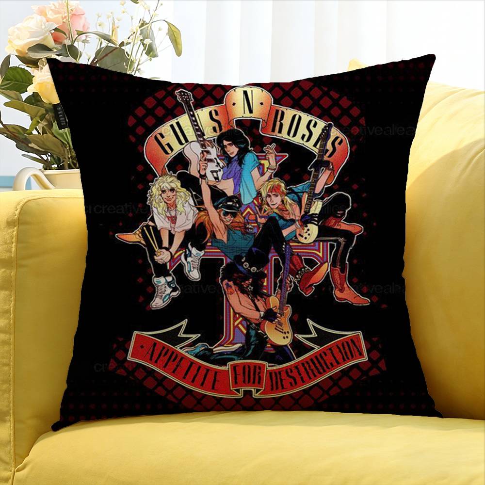 GGuns N RRoses World Various Sizes Square Pillow Case For Car Home Bedchamber Decor