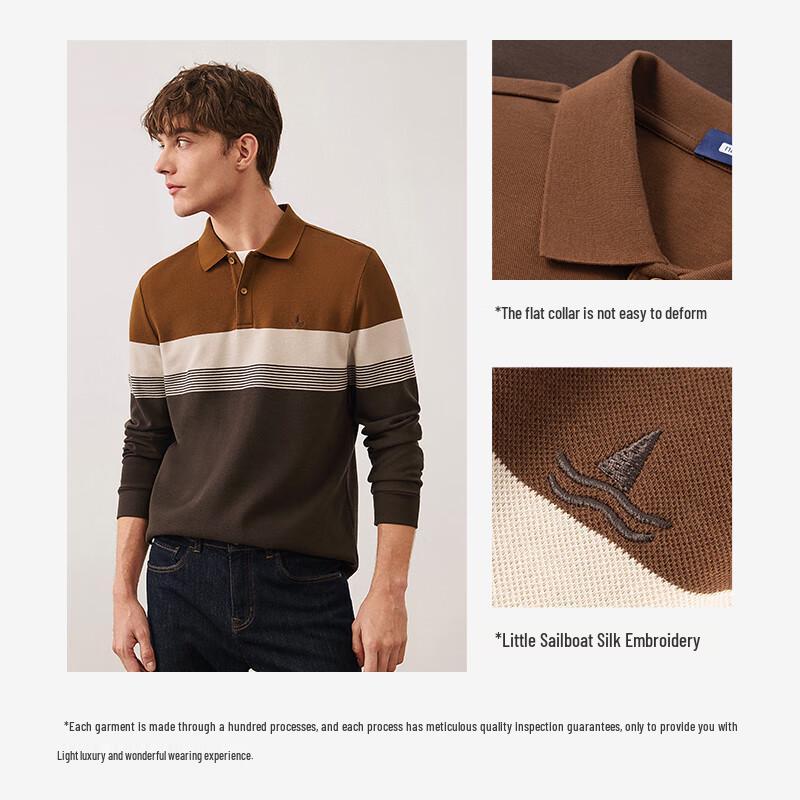 Navigare Men's Long-Sleeve Cotton Polo Shirt