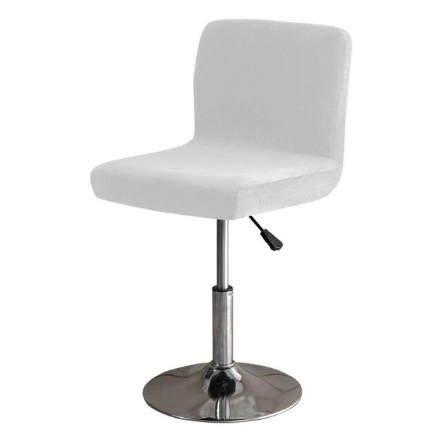 Bar Stool Chair Cover Velvet Low Back Chair Seat Case Elastic Rotating Lift Chair Cover Solid Color Dining Protector Covers
