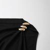 Simple Sleeveless Metal Ring Solid Color Thin Shirt Top Women