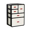 Retro-Style Plastic Cosmetic Storage Cabinet with Drawers
