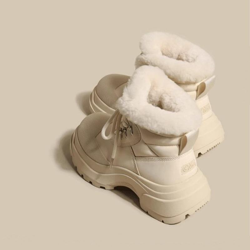 Yunfu snow boots women's 2025 new winter velvet thickened warm Northeast large cotton shoes platform Martin boots