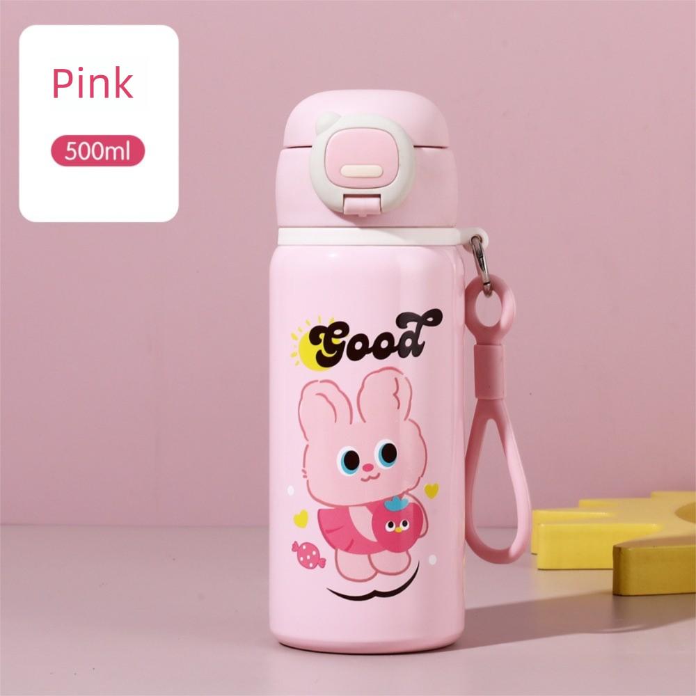 

Портальная чашка для воды Изолированные вакуумные фляги Милая термокружка для детей 500ml розовый