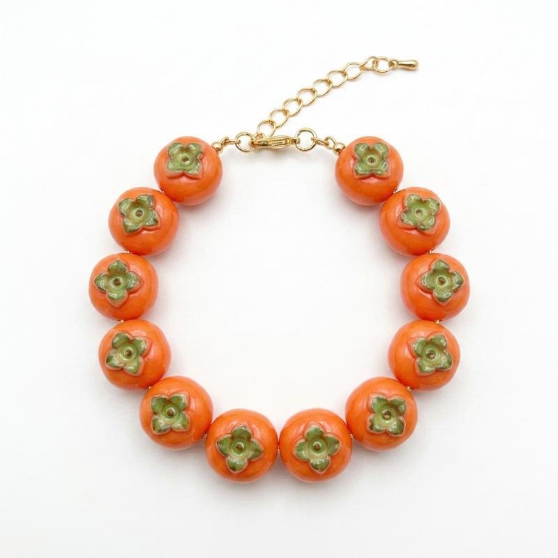 3D Fruit Beaded Bracelet Hypoallergenic Resin Hand Chain for Women Summer Seaside Trip Jewelry Accessories