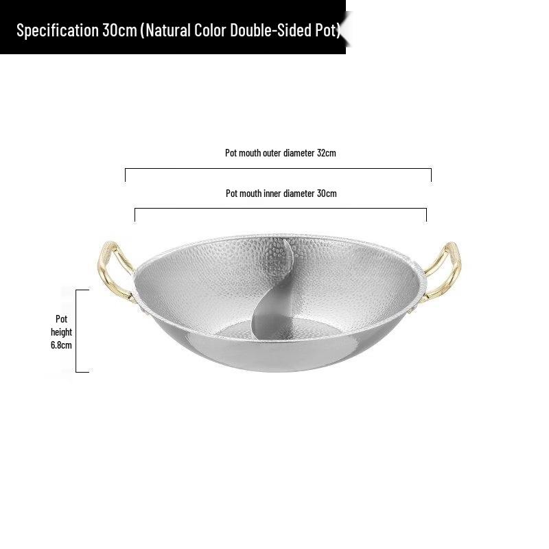 Commercial Stainless Steel Divided Hotpot for Induction Cookers