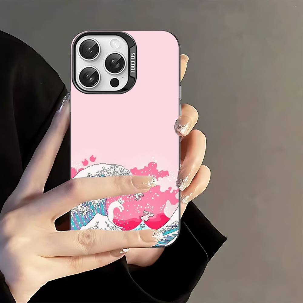 

Japanese Waves Phone Case For IPhone 17 16 15 14 13 12 11 Pro Max Plus Pro Colorful Shell iPhone 14