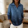 Damen Pullover Revers Langarm Schimmernde Pailletten-Details Farbverlauf Design Locker Geschnitten Strickoberteile Locker Geschnitten Winterstrickware
