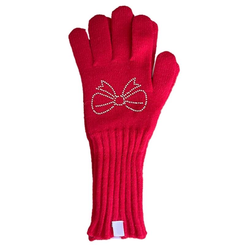 

2pcs Knitted Bowknot Gloves Soft Comfortable Gloves Long Fashion Mittens for Fashionable Ladies