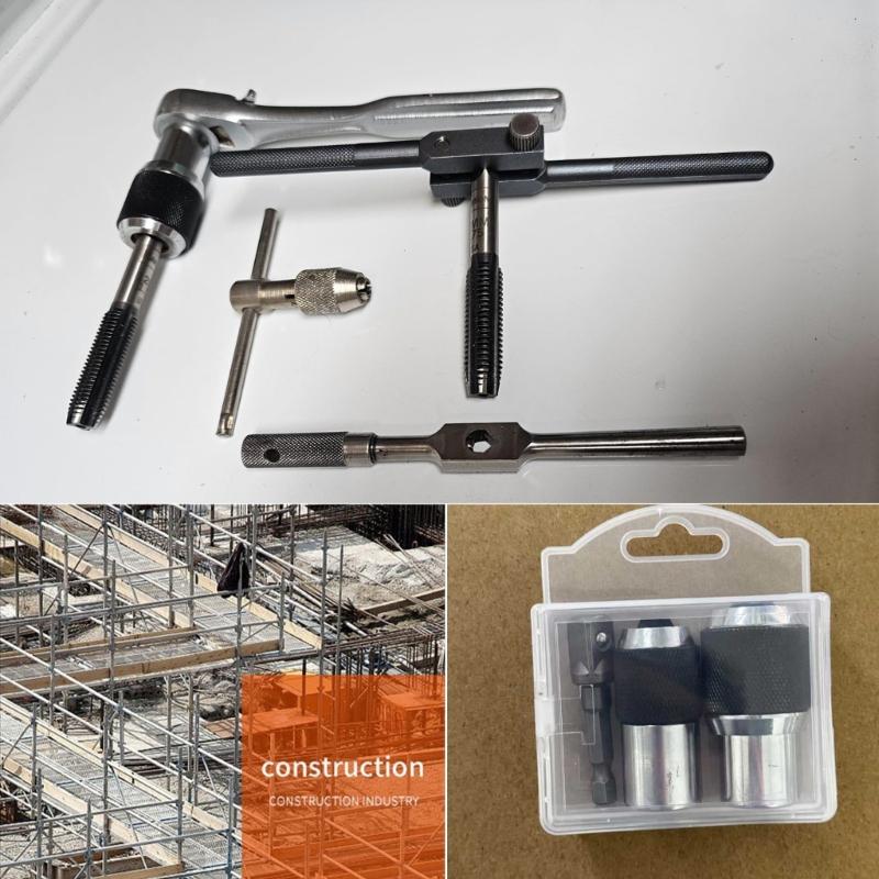 3PCS Tap Socket Set Adjustable Tap Holder Socket for #6-1/2 Tap 3/8In Drive Ideal for Tight Space Threading Tasks