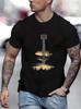 UnisexS Print TShirt Featuring a Silhouette of a Guitar And Landscape Designed for Music Lovers It Has an Artistic And Healing