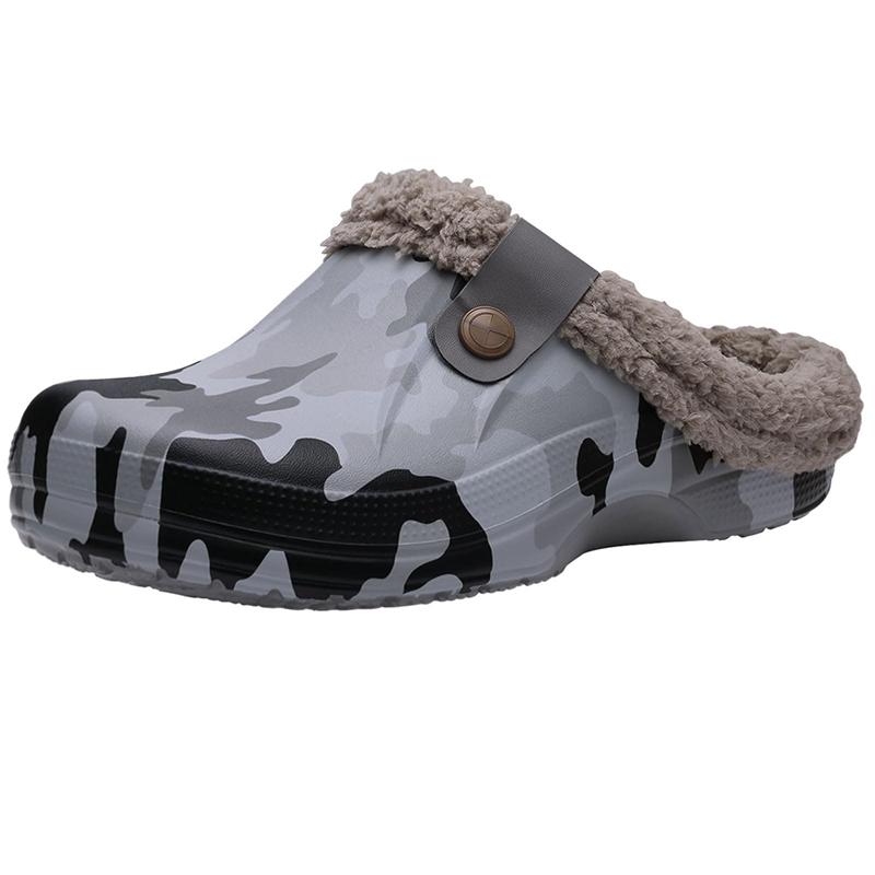 Fashion Kdmi Men's Slippers EVA Shoe Upper Cotton Slippers Classic Popular Clogs Waterproof Winter Soft Fuzzy Slippers For Men And Women
