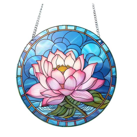 Stained Glass Flower Hanging Decoration Living Room Wall Window Hanging Floral
