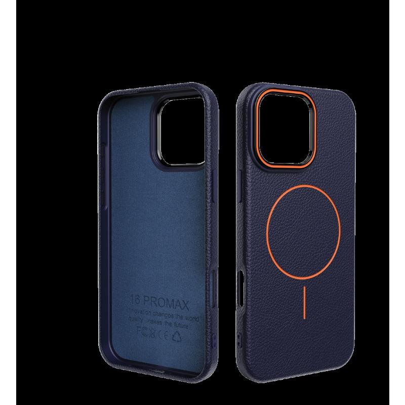 Für Apple 17 Promax Leder Handyhülle für IPhone 16 Luxus Magnetische Schutzhülle 15 Sturzsichere Hülle