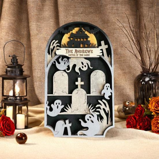 Halloween Graveyard Tombstones Prop Wooden Gravestone Halloween Figurine for Graveyard Scene DIY