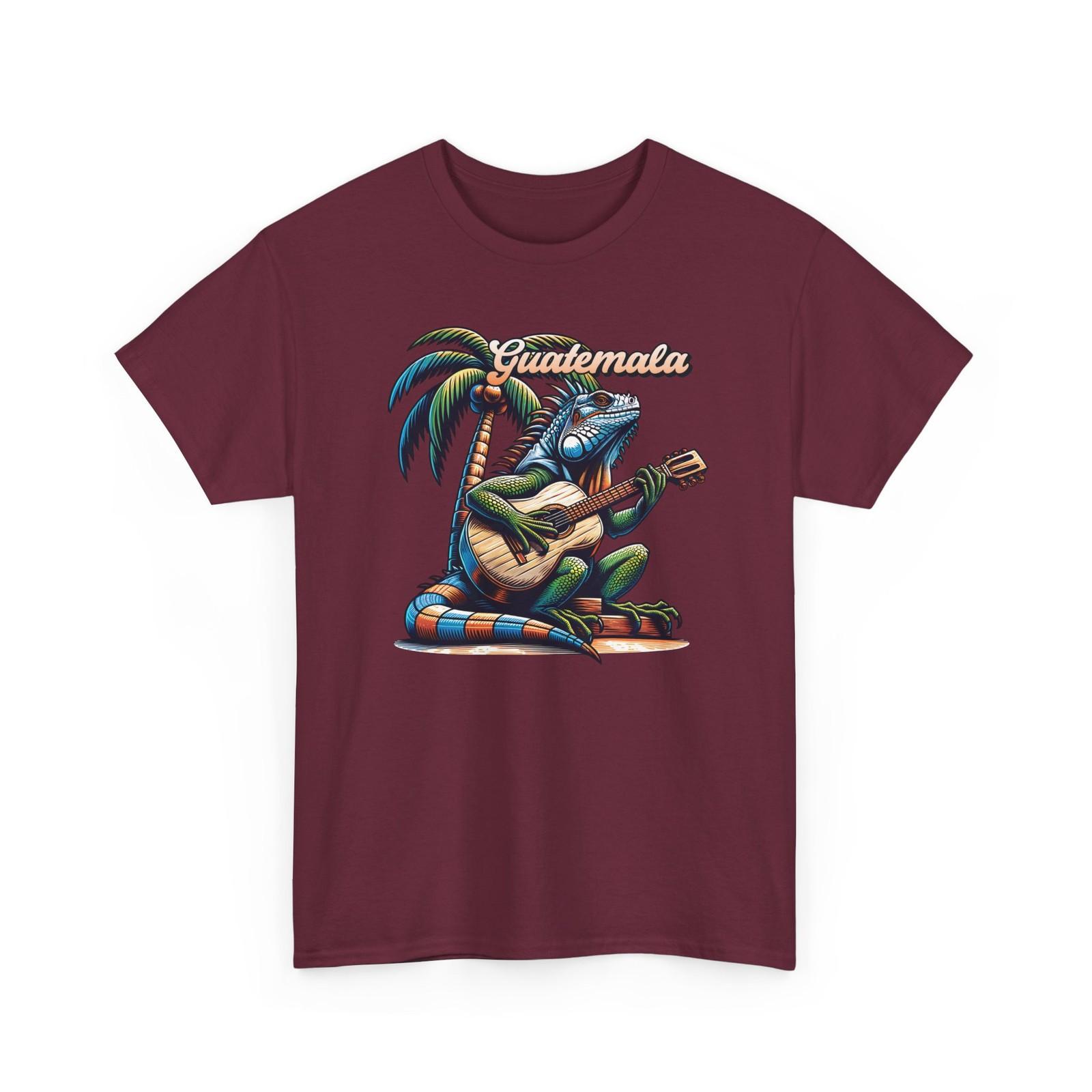 Guatemala Iguana Guitar Player T-Shirt | Tropical Palm Beach Vibes S разноцветный