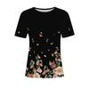 Women's Fashionable Casual Short-sleeved, Retro Printed Round-neck Top