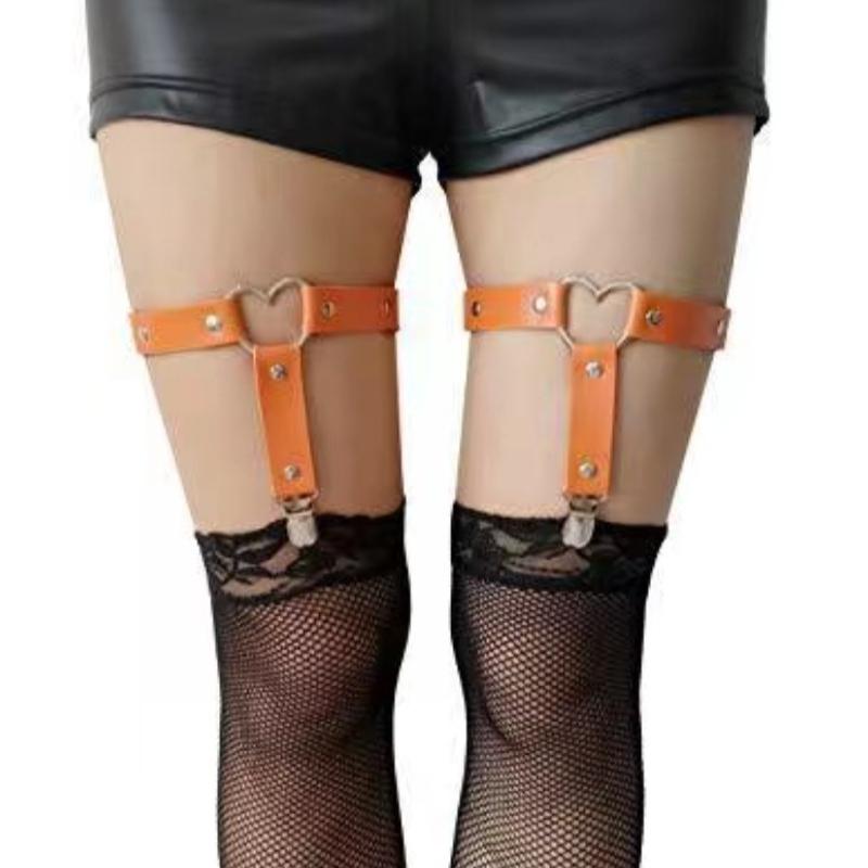 Women Sexy Leather Thigh Garter Belt Punk Elastic Harness Leg Strap Goth Stocking Leglet Belt Garters Suspender for Girl