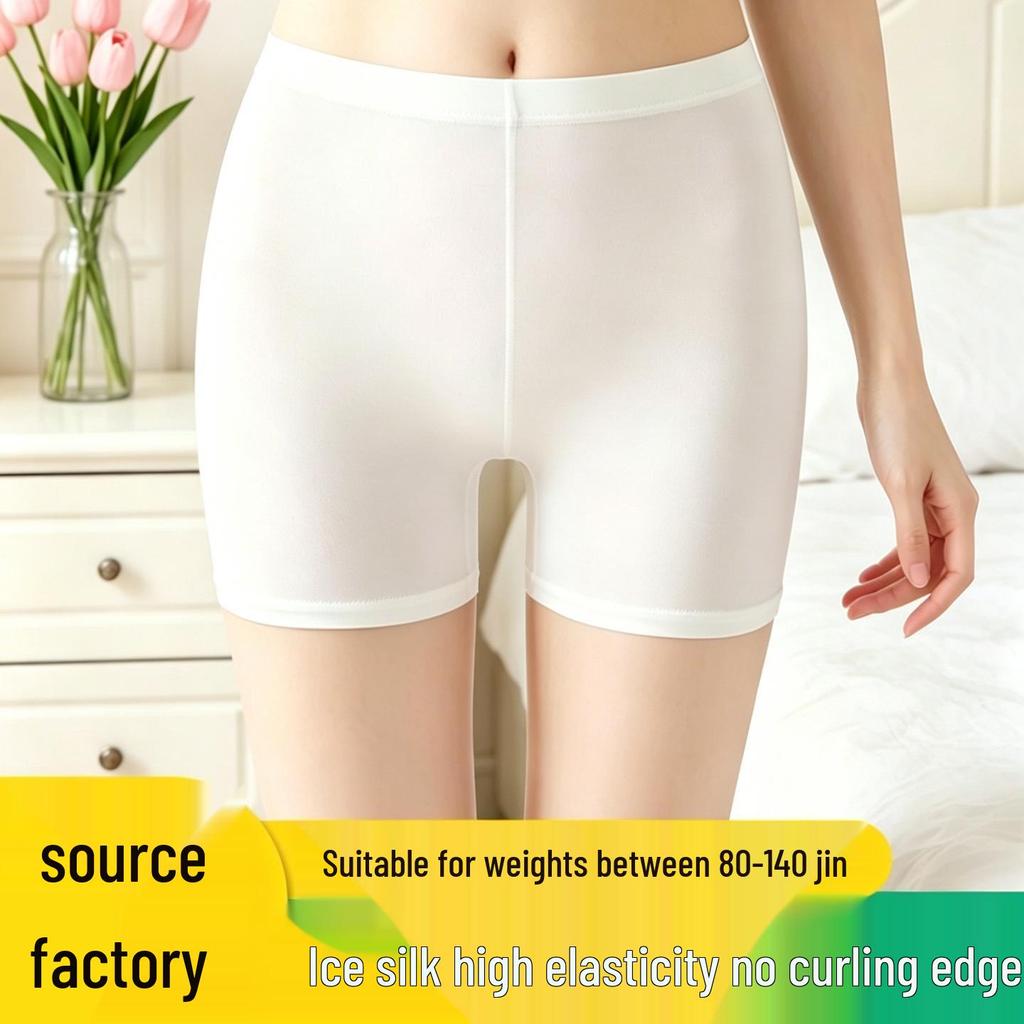 Women's Summer Ice Silk Lace-Trim Safety Shorts