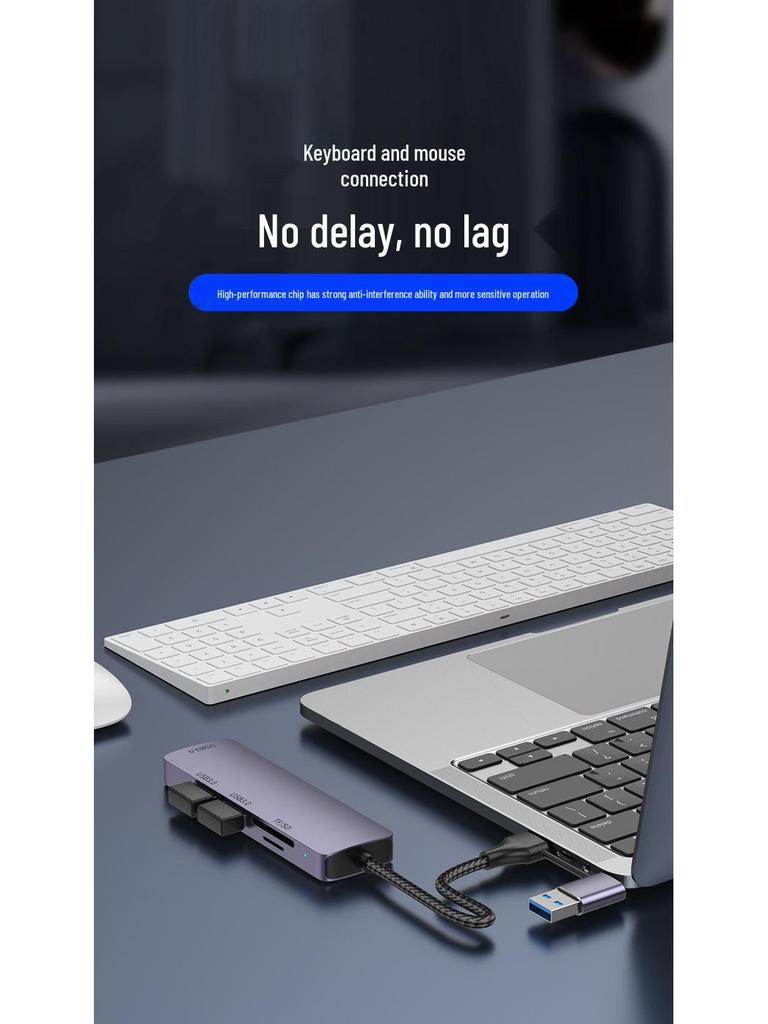 Five-in-One USB 3.0 Docking Station & Card Reader for Laptops, Tablets, Phones - Multifunctional Hub Expander