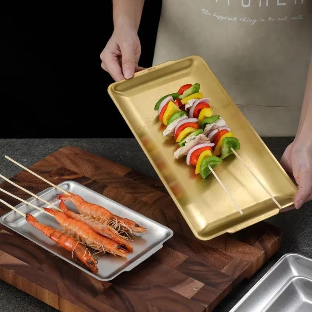 Rectangular Roasting Pan Thickened Fruit Vegetable Plate Durable Flat Dish  Bread Pastry