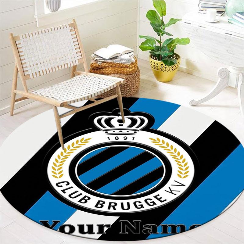 Club Brugge KV Custom Name Round Area Rug,Carpet Rug for Living Room Bedroom Sofa Playroom Decor,Non-slip Floor Mat