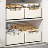 Adjustable Pull-Out Kitchen Organizer Drawer Rack Cabinet Storage Carbon Steel Slide-Out Shelf