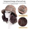 Autumn Winter With Curly Hair Fisherman Hat With Wig Attached Wig Bowknot Wig Bucket Hat Casual Warm Fisherman Cap Women