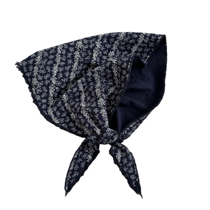 Silk scarf headscarf high-end new retro literary floral scarf scarf shawl triangle scarf waist tie