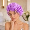 Double Layer Shower Caps Reversible Wear Bath Hair Cap Soft Cosmetic Cap  Makeup Tool
