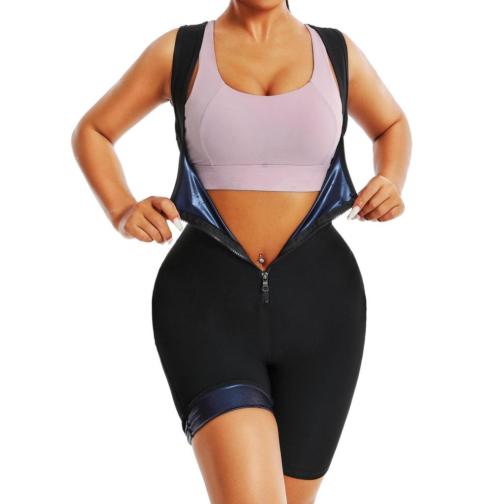 Cross-border Women's Body Shaping Jumpsuit - Sweat-Inducing, Chest and Waist Lifting, Abdomen-Focused Sports Fitness Gear