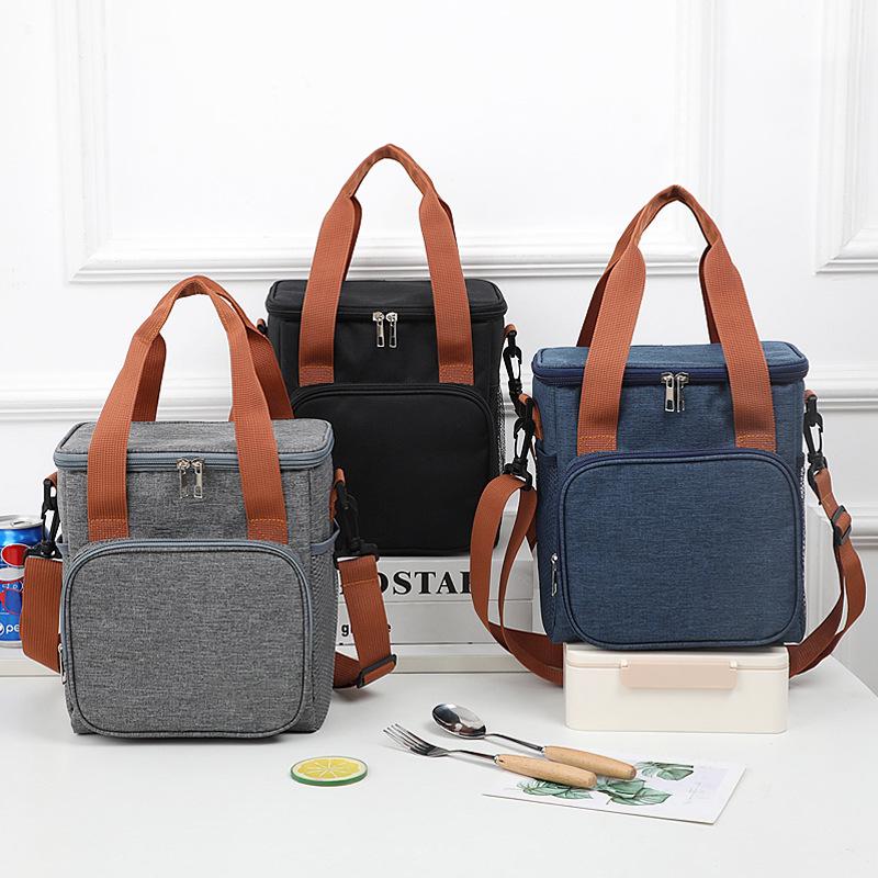Insulated Large Capacity Tote Lunch Bag and Outdoor Picnic Crossbody Bag
