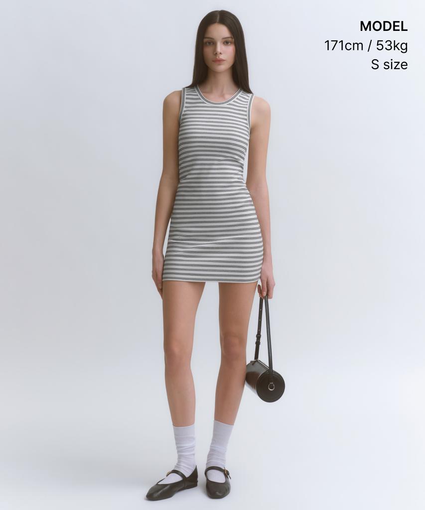 MUSINSA STANDARD WOMAN Women'S Striped Tank Dress [Ivory]