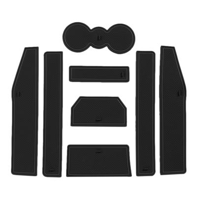 8Pcs/Set Black Rubber Gate Slot Mat Non-slip Cup Pad Fit for Land Rover Range Rover Evoque 2012 2013 2014 2015 2016 2017-
