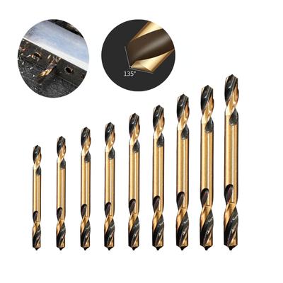 9Pcs Steel Plate Iron Carpentry Drill Bit Double-headed Bit Double-edged Metal Stainless Steel Ultrahard Iron Drill
