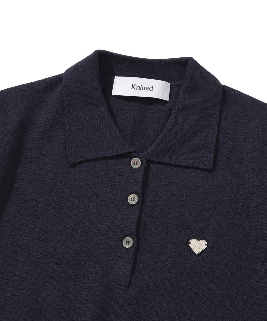 KNITTED (W) Basic Essential Washable Collar Knit Navy