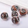 2 buc 20mm Margele Rotunde Mari Handmade Floare Lampwork Sticlă Margele Libere pentru Accesorii de Fabricare Bijuterii DIY Artizanat Descoperiri